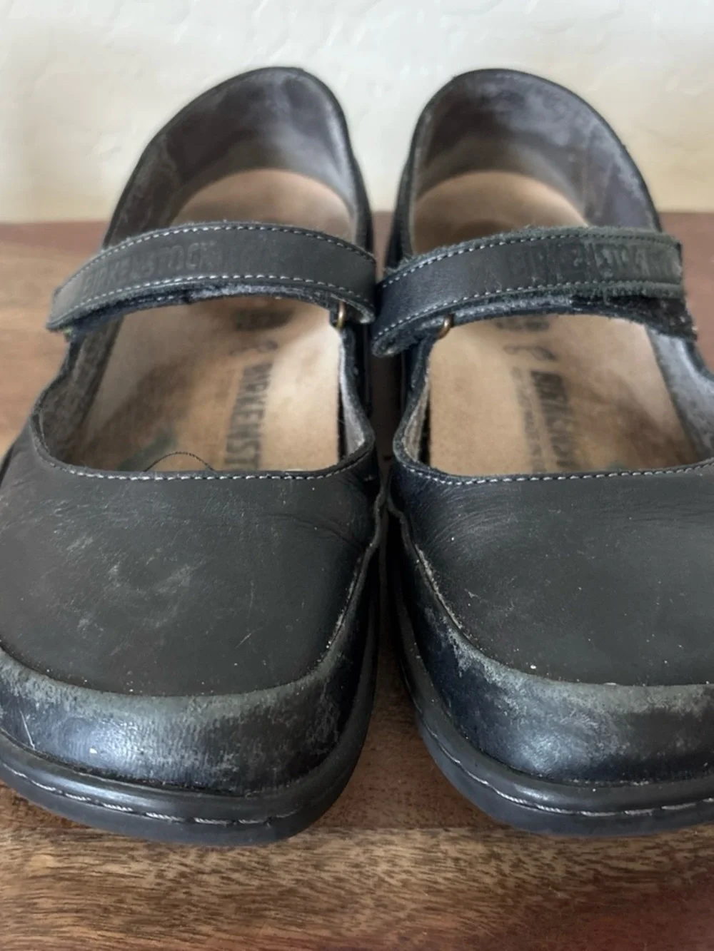 Birkenstock Iona Black Leather Mary Jane Loafers Womens EU38  US 7.5 German